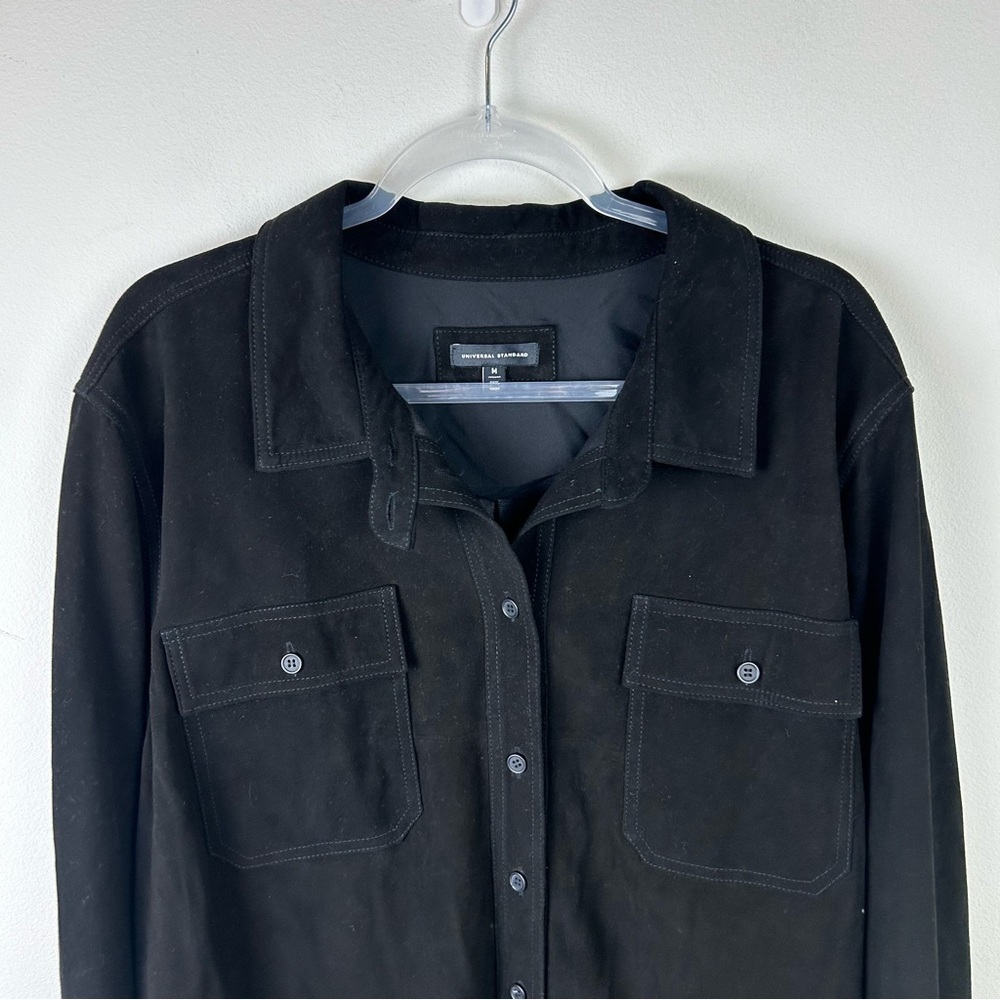 Universal Standard Suede Greenwich lamb suede black jacket size: M (18-20) - Picture 4 of 15